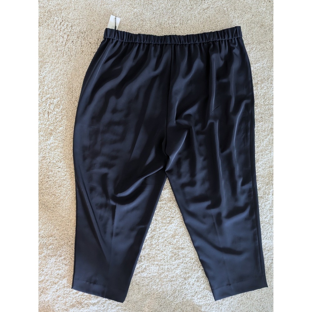Calvin Klein Womens 2XP Navy Blue Pull On Elastic Waist Tapered Pants Work - Picture 2 of 9